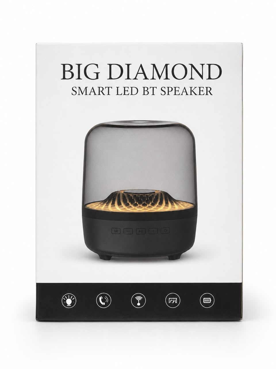 Big Diamond Smart LED Bluetooth Speaker – RGB Crystal Light Wireless Speaker