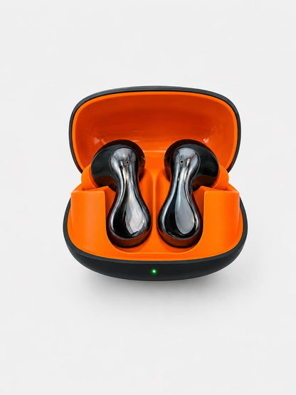 BGT Lexus True Wireless Earbuds – Bluetooth 5.3, ENC Noise Cancellation, 30H Playtime (Black & Orange)