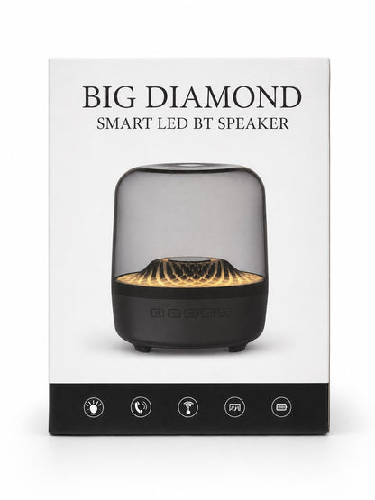 Big Diamond Smart LED Bluetooth Speaker – RGB Crystal Light Wireless Speaker