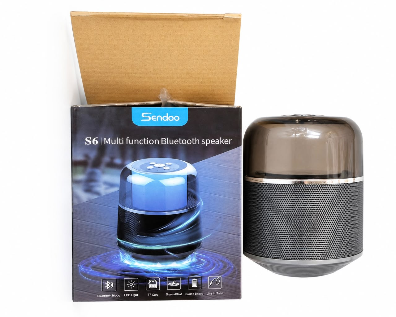 Sendao S6 Portable Bluetooth Speaker with LED Light | TF Card & USB Support