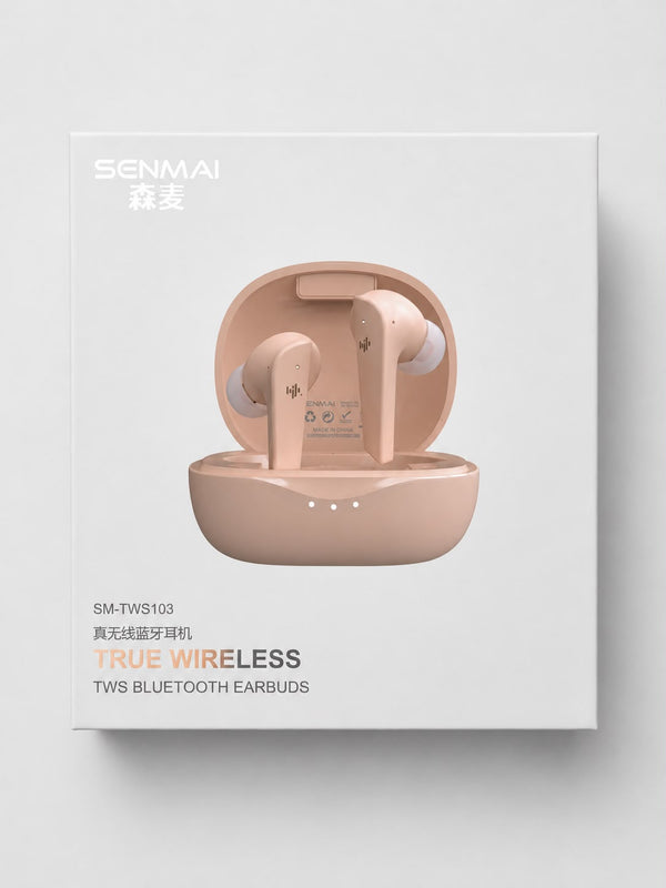 SENMAI SM-TWS103 True Wireless Bluetooth Earbuds - Pink