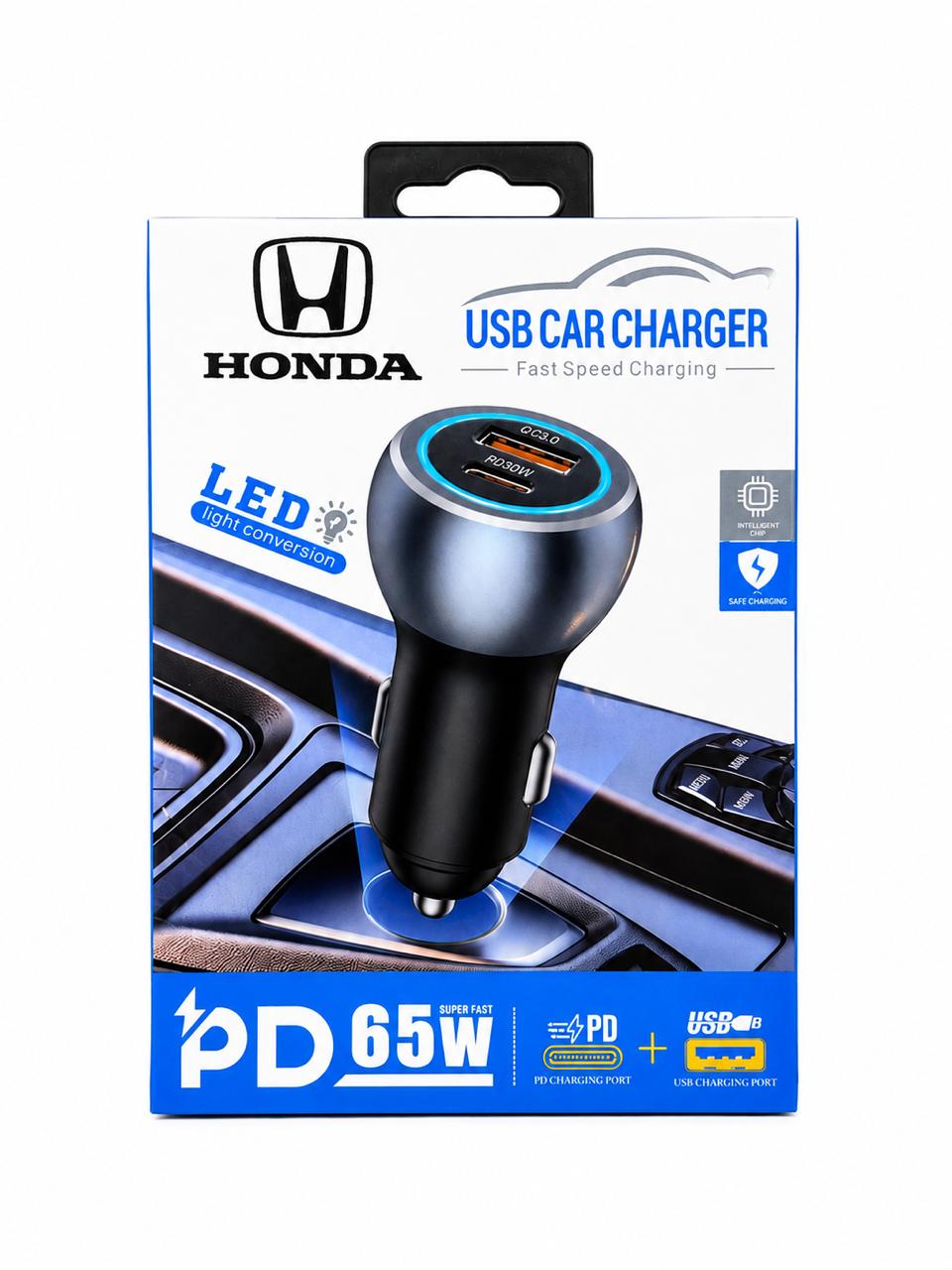 65W Dual-Port PD & USB Fast Car Charger - Honda, Toyota, Kia & Haval Edition