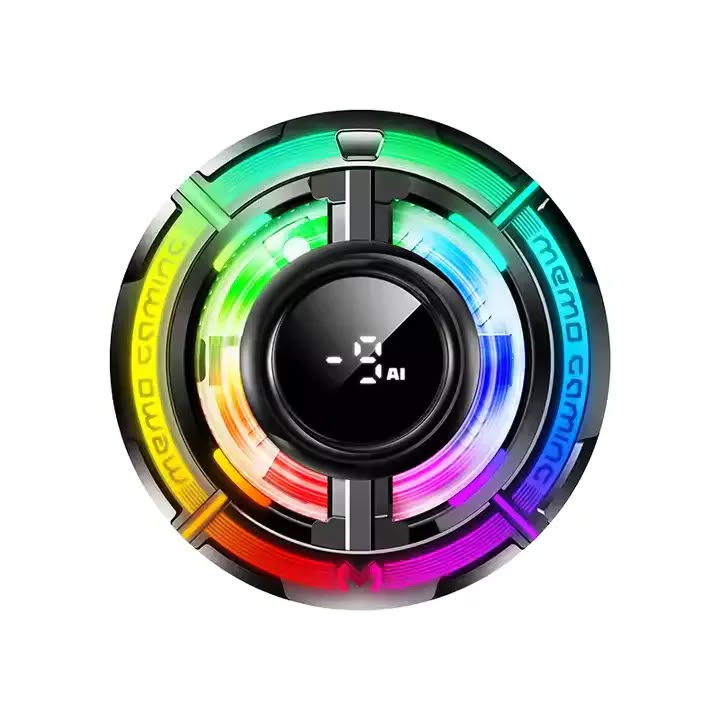 MEMO CX15 RGB Magnetic Cooling Fan front view with RGB ring lighting