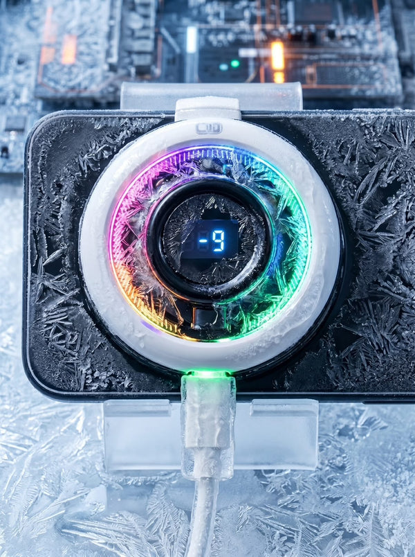 MEMO CX17 RGB Magnetic Mobile Cooling Fan - Phone Radiator Cooler with Digital Display (White & Black)